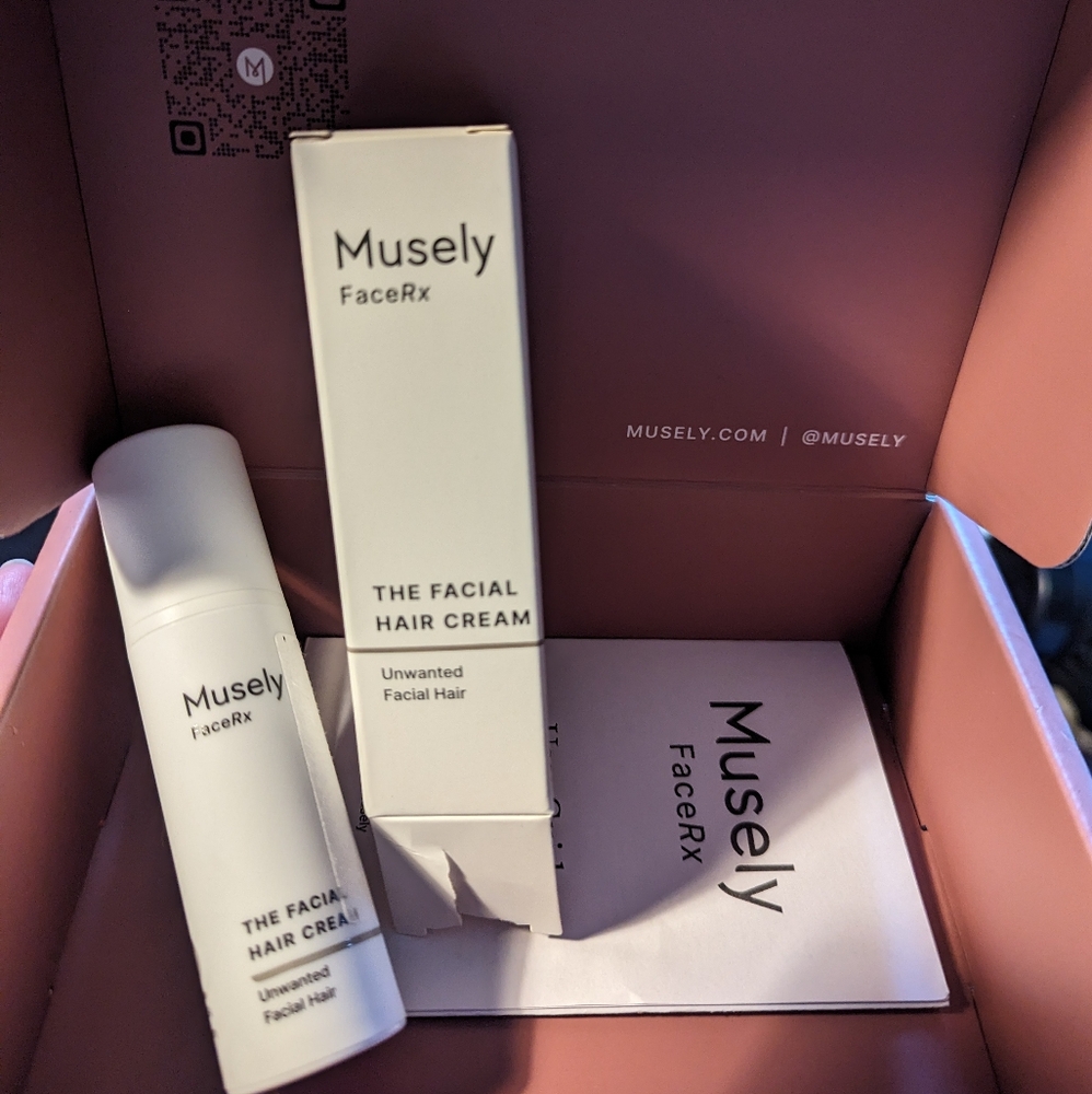 Musely facial hair growth inhibitor and remover